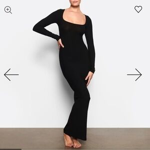 SKIMS Black Long Sleeve Dress